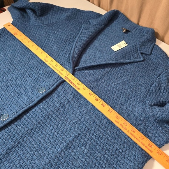 Talbots Womens Cardigan Sweater Size 3X Blue Button Up‎ Merino Wool Knit Jacket - Picture 10 of 13